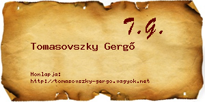 Tomasovszky Gergő névjegykártya