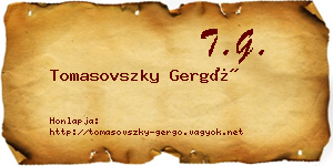 Tomasovszky Gergő névjegykártya