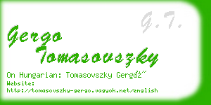 gergo tomasovszky business card